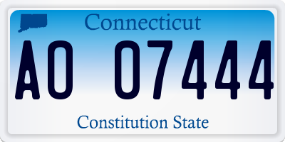CT license plate AO07444