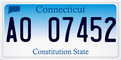 CT license plate AO07452