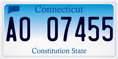 CT license plate AO07455