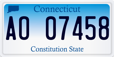 CT license plate AO07458
