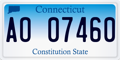 CT license plate AO07460