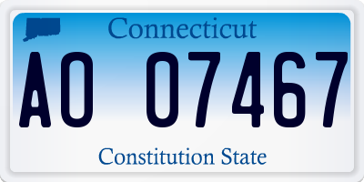 CT license plate AO07467