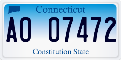 CT license plate AO07472