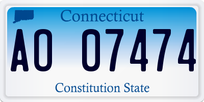 CT license plate AO07474