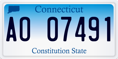 CT license plate AO07491