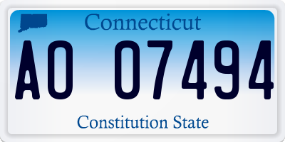 CT license plate AO07494
