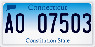 CT license plate AO07503