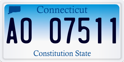 CT license plate AO07511