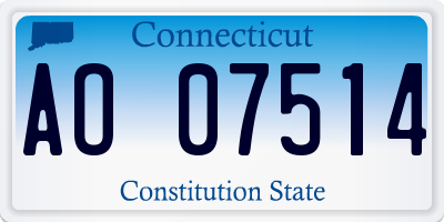 CT license plate AO07514