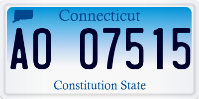 CT license plate AO07515
