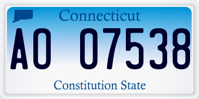 CT license plate AO07538