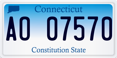 CT license plate AO07570
