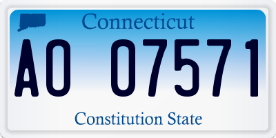 CT license plate AO07571