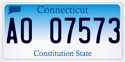 CT license plate AO07573