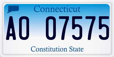CT license plate AO07575