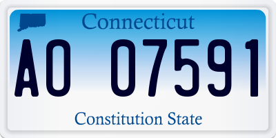 CT license plate AO07591