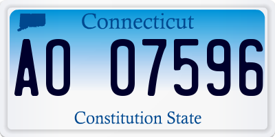 CT license plate AO07596