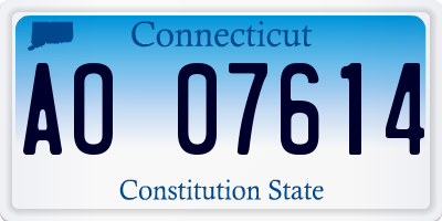 CT license plate AO07614