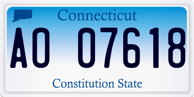 CT license plate AO07618