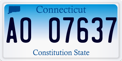 CT license plate AO07637