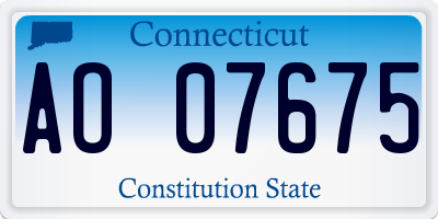 CT license plate AO07675