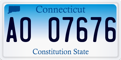 CT license plate AO07676