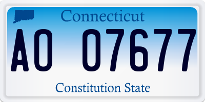 CT license plate AO07677