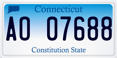 CT license plate AO07688