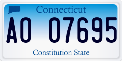 CT license plate AO07695