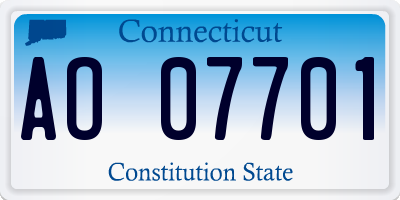 CT license plate AO07701