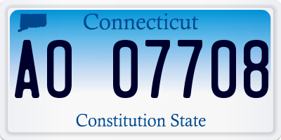 CT license plate AO07708