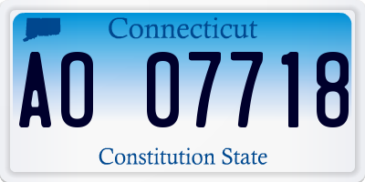 CT license plate AO07718