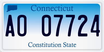 CT license plate AO07724