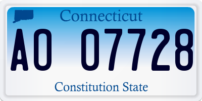 CT license plate AO07728