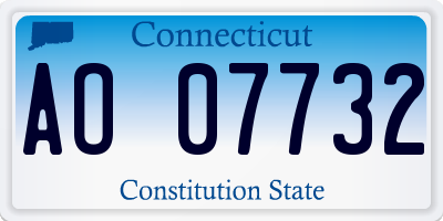 CT license plate AO07732