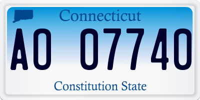 CT license plate AO07740