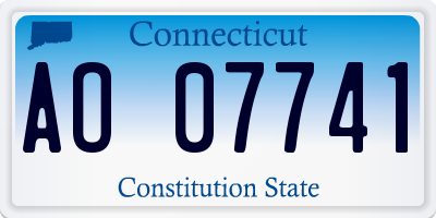 CT license plate AO07741