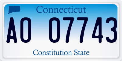 CT license plate AO07743