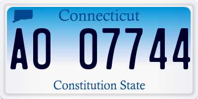 CT license plate AO07744