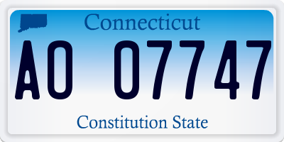 CT license plate AO07747
