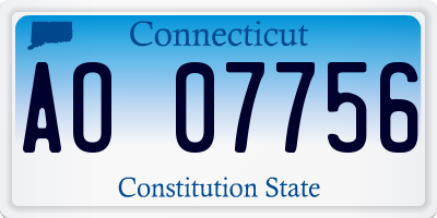 CT license plate AO07756