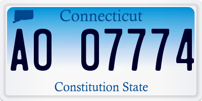 CT license plate AO07774