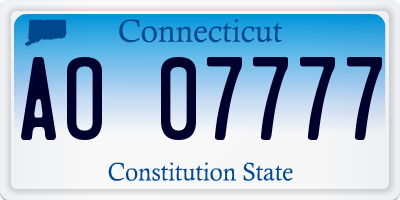 CT license plate AO07777