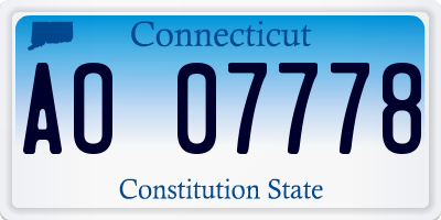 CT license plate AO07778