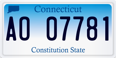 CT license plate AO07781