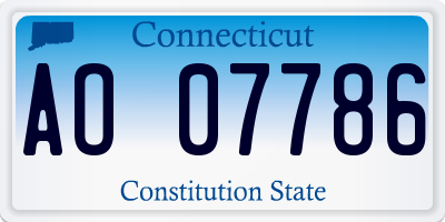 CT license plate AO07786