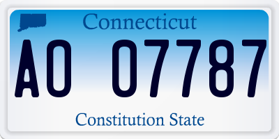 CT license plate AO07787