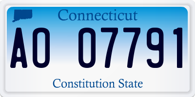 CT license plate AO07791