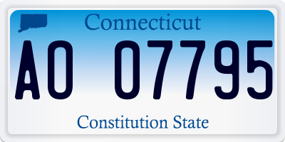 CT license plate AO07795
