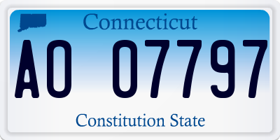 CT license plate AO07797